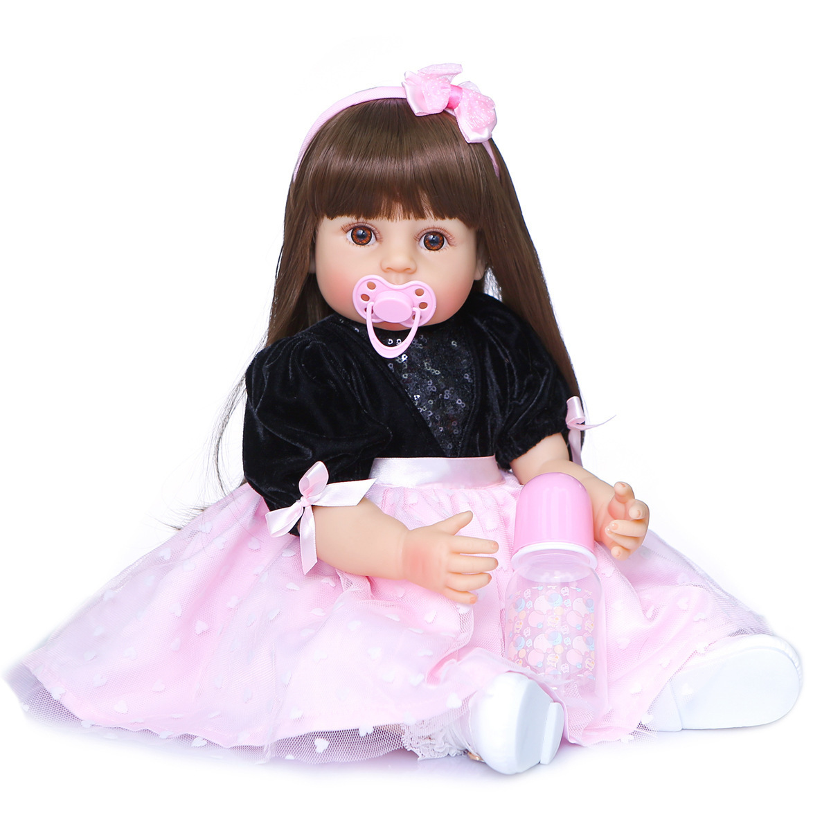 High quality 55cm big size reborn toddler princess Silicone vinyl adorable Lifelike Baby Bonecas girl bebe doll reborn dolls