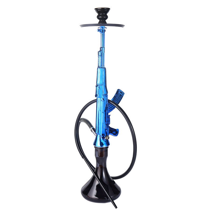 Wholesale Full set Gun Big Size Sheesha Pink Gold Black Custom Logo Gun hookah ak47 SHISHA Hookah without Vase