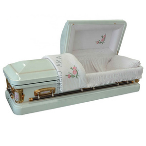 Funeral equipment solid paulownia wooden caskets and coffins of full couch