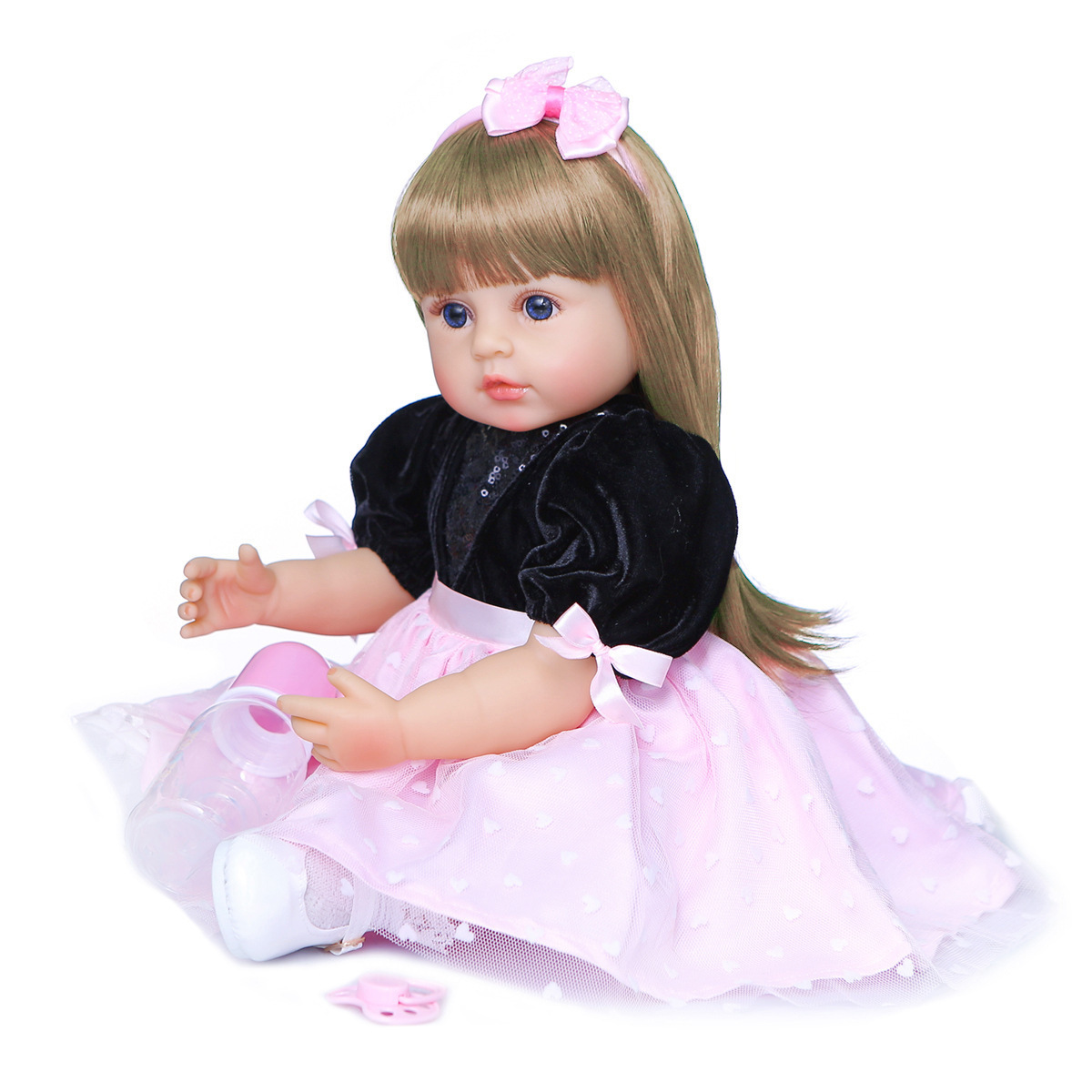 High quality 55cm big size reborn toddler princess Silicone vinyl adorable Lifelike Baby Bonecas girl bebe doll reborn dolls