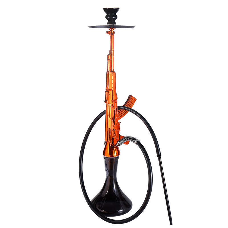 Wholesale Full set Gun Big Size Sheesha Pink Gold Black Custom Logo Gun hookah ak47 SHISHA Hookah without Vase