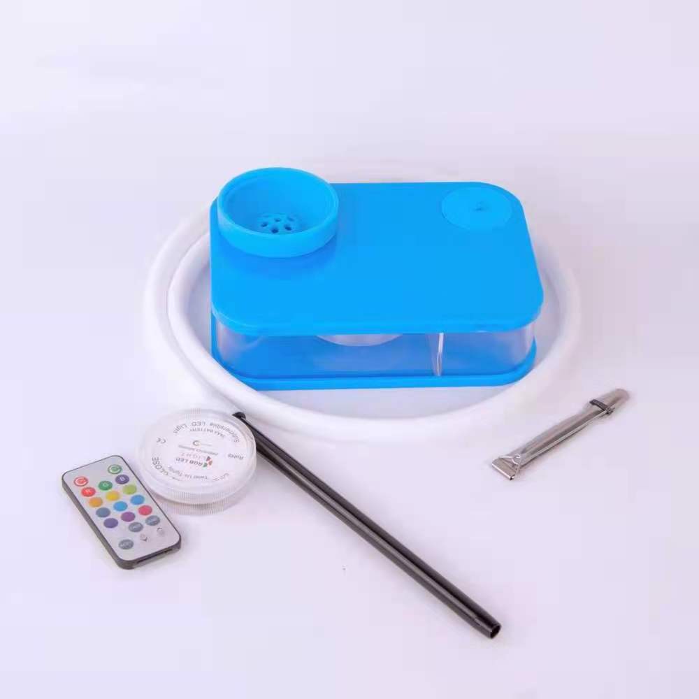 Hot Sale Travel Portable Book Hookah Set Acrylic Shisha Box With Stainless Steel Charcoal Holder LED Light Custom LOGO