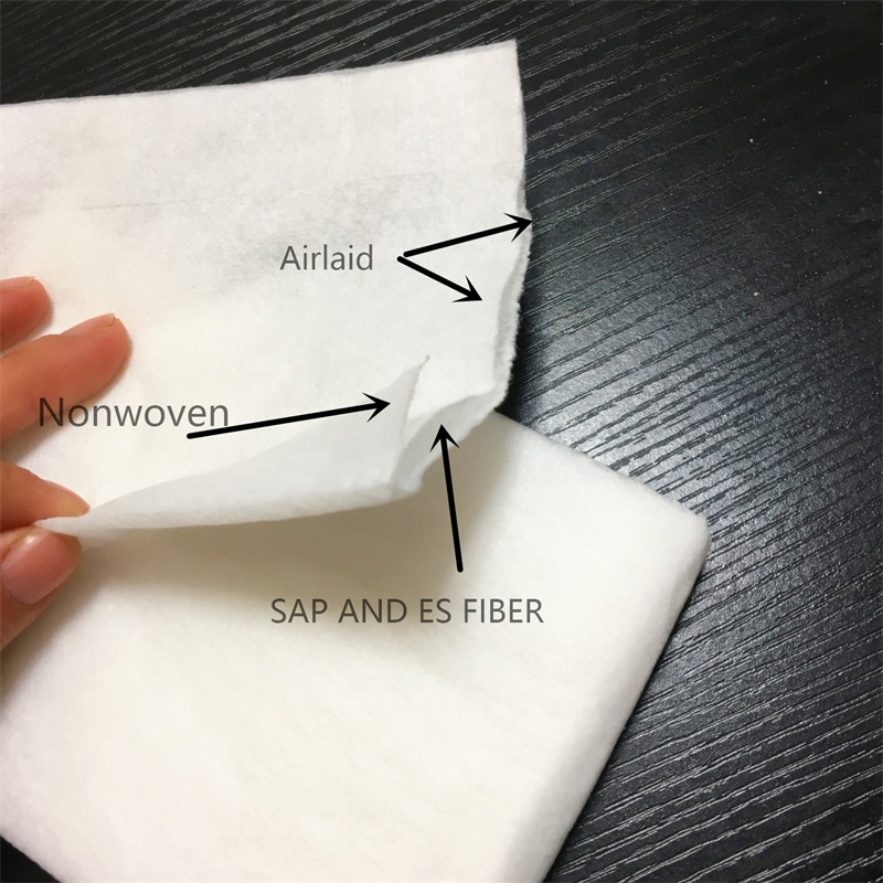 hygiene products raw material 5 layers absorbent paper 400gsm with 30%SAP