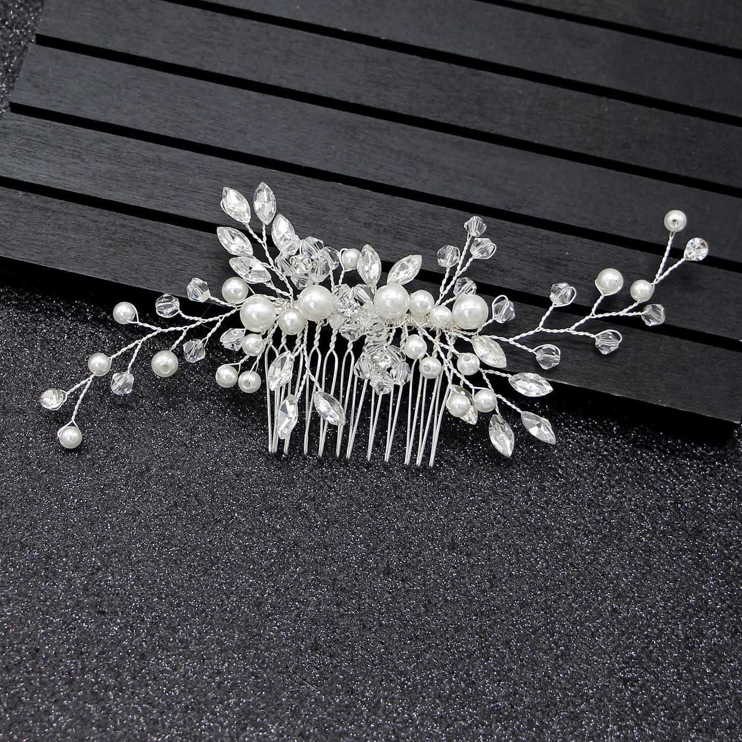 Fairy Hair Tiara Flower Pearl Hair Comb Hair Accessories Wedding Jewelry Bridal Headpiece