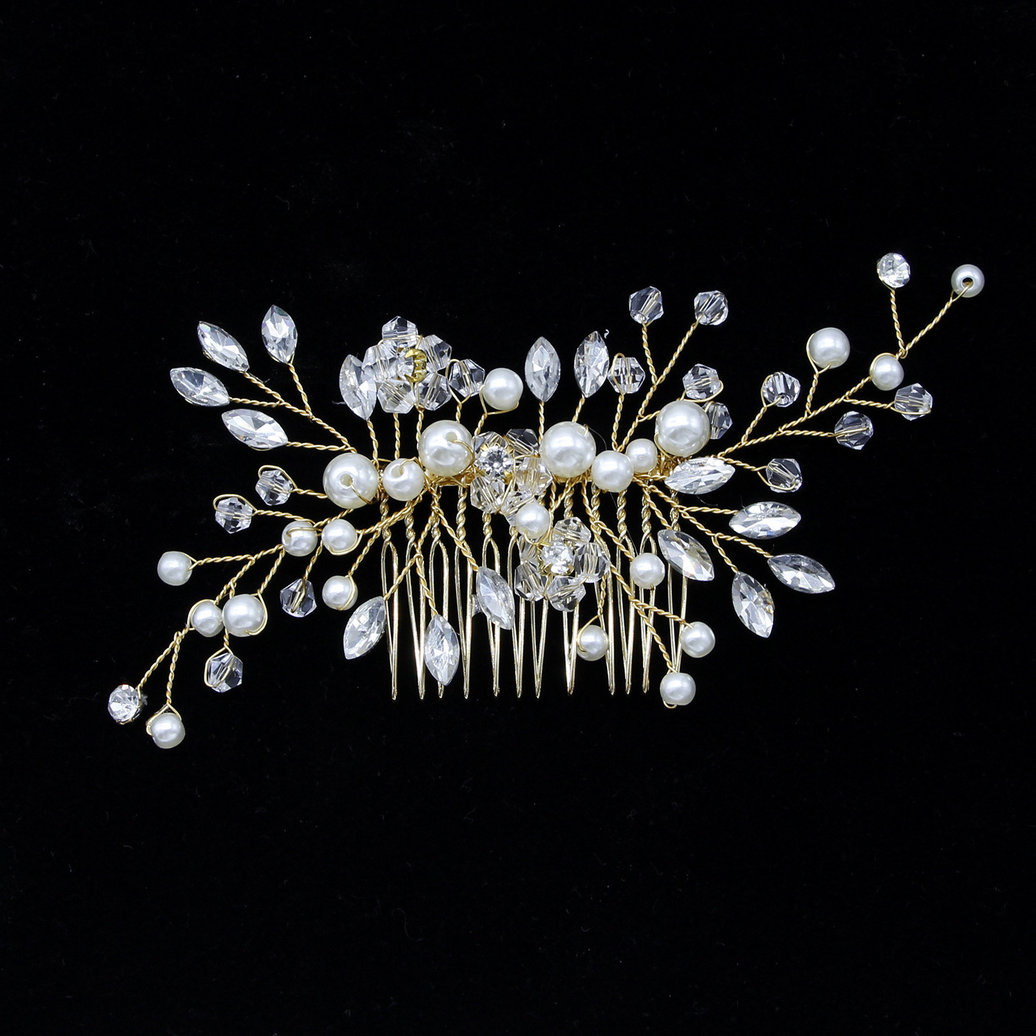 Fairy Hair Tiara Flower Pearl Hair Comb Hair Accessories Wedding Jewelry Bridal Headpiece