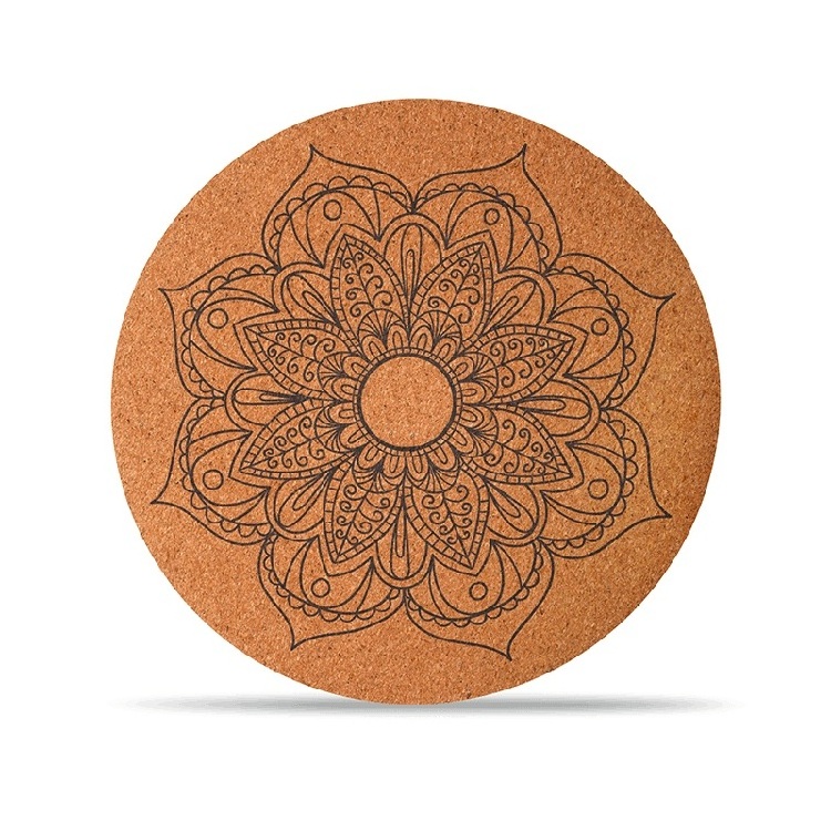 High Quality Eco Friendly Round Cork Rubber Yoga Mat