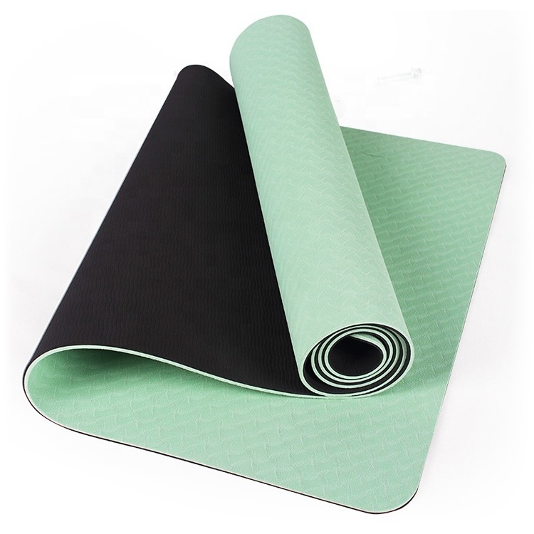 Competitive factory price non slip private label custom  6mm TPE yoga mat double sided eco friendly  mat yoga for yoga pilates