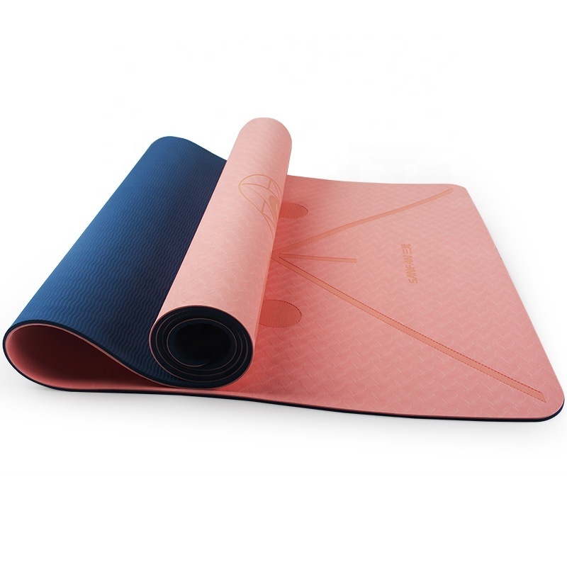 Competitive factory price non slip private label custom  6mm TPE yoga mat double sided eco friendly  mat yoga for yoga pilates