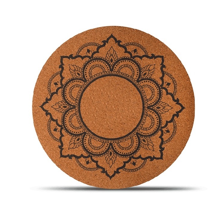 High Quality Eco Friendly Round Cork Rubber Yoga Mat