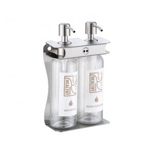 Hot selling 304 Stainless steel 5-star hotel shampoo and soap dispensers with lock wall mounted soap dispenser holder