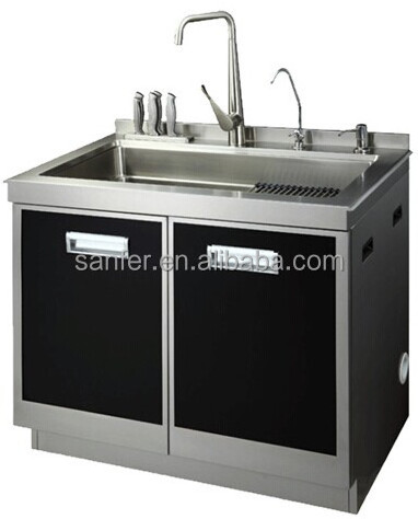 304 stainless steel kitchen sink free standing sink with Kitchen waste disposal