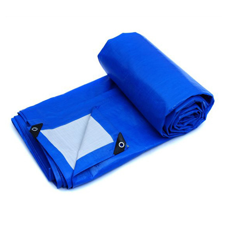 Blue Tarps Heavy Duty Waterproof PE Tarpaulin Durable Sheet Roll Cover Polyethylene Woven Fabric with Reinforced Edges