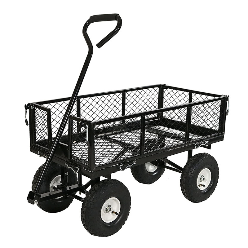 Heavy-Duty Garden Cart 400-lbs Capacity Hand Trolley Truck Dump Dolly Utility Wagon with Removable Sides