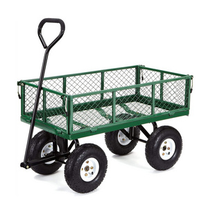 Heavy-Duty Garden Cart 400-lbs Capacity Hand Trolley Truck Dump Dolly Utility Wagon with Removable Sides