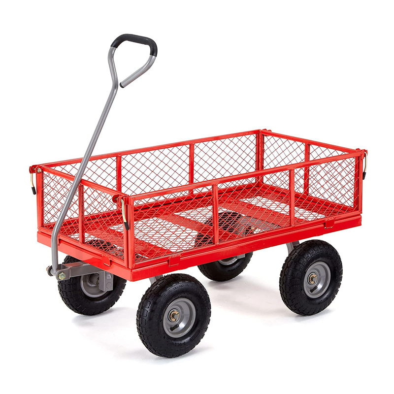 Heavy-Duty Garden Cart 400-lbs Capacity Hand Trolley Truck Dump Dolly Utility Wagon with Removable Sides