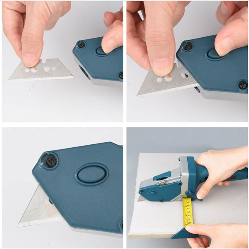 Gypsum Board Cutting Tool with Measuring Tape Artifact Cutter Mark and Cut Drywall Shingles Insulation Tile Carpet Foam