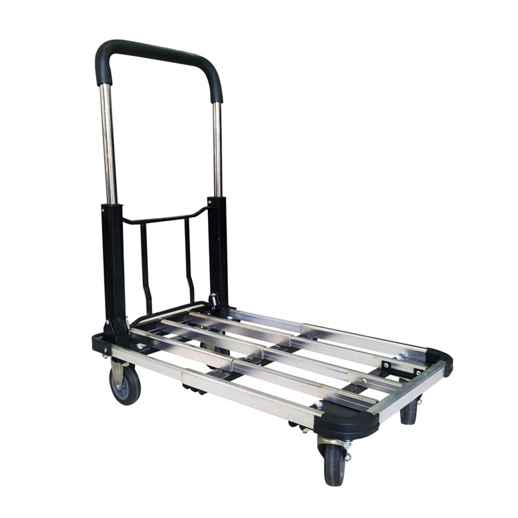 Heavy Duty Portable 200kg Capacity Cart Multi Functional Aluminum Alloy Folding Hand Truck and Dolly Trolley for Travel Shopping