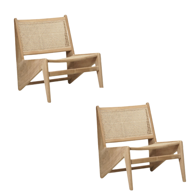 solid teak wood Armchair Lounge Chair for Garden Living room Furniture with rattan outdoor furniture leisure chair