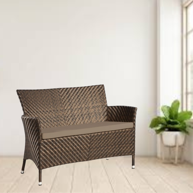 Rattan wicker sofa bench with soft cuhion outdoor furniture contemporary design garden sofa wholesale price product