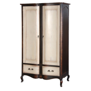 Teak wood wardrobe equipped with 2 doors 2 bottom drawers and clothes hangers bedroom furniture for bedroom apartment villa