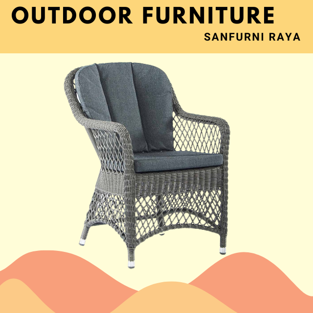 Indonesian High quality Round rattan chair with soft cushions modern simple outdoor furniture made in Indonesia