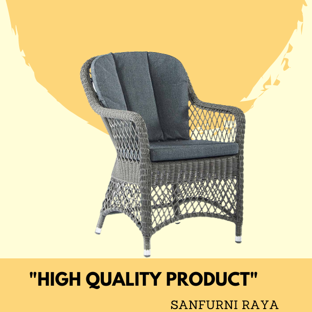 Indonesian High quality Round rattan chair with soft cushions modern simple outdoor furniture made in Indonesia