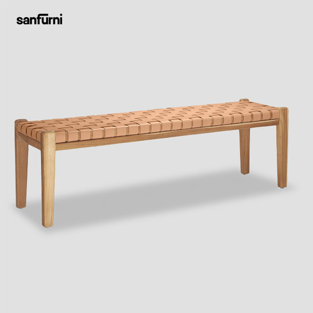 Ottoman bench legs solid wooden and rattan seat for outdoor furniture gadren ottoman patio ottoman direct factory