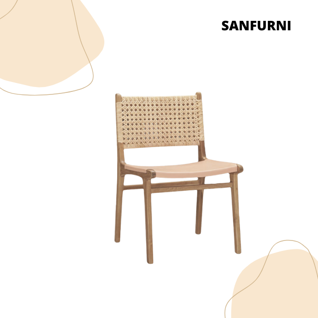 Wholesale Price Dining Chair with Rattan Comfortable chair for Dining room Indoor furniture Direct Factory Made in Indonesia