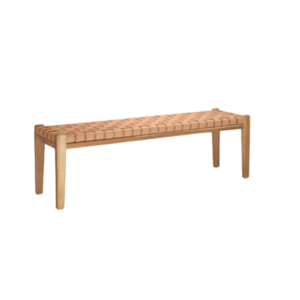 Good quality ottoman bench with wicker rattan and teak solid wooden wholesale price patio furniture handmade from Indonesia