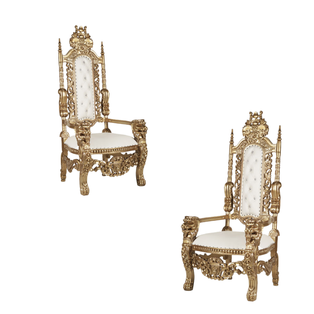 Antique Wedding Throne Chairs King  and  Queen Hotel throne chair indoor furniture direct factory furniture