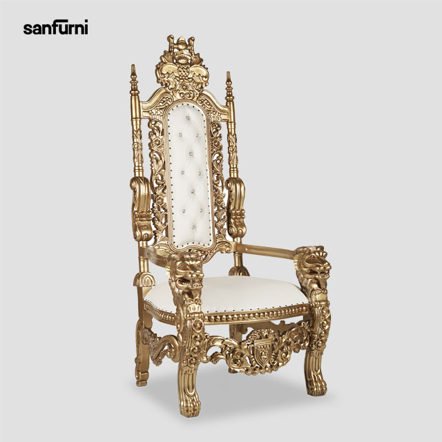 Antique Wedding Throne Chairs King  and  Queen Hotel throne chair indoor furniture direct factory furniture