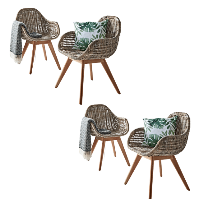 Rattan wicker and solid wooden garden sofas one seat outdoor furniture patio chair balcon chair handmade at best price