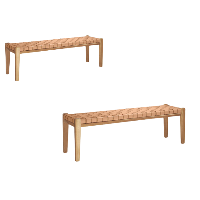 Good quality ottoman bench with wicker rattan and teak solid wooden wholesale price patio furniture handmade from Indonesia