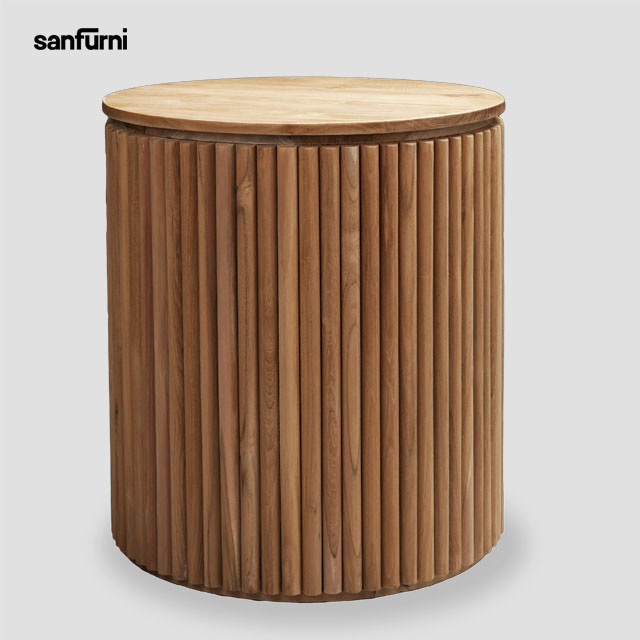 New Product Modern Simple Living room Natural color wood round Side Table modern coffee tables for Hotel Customized Product