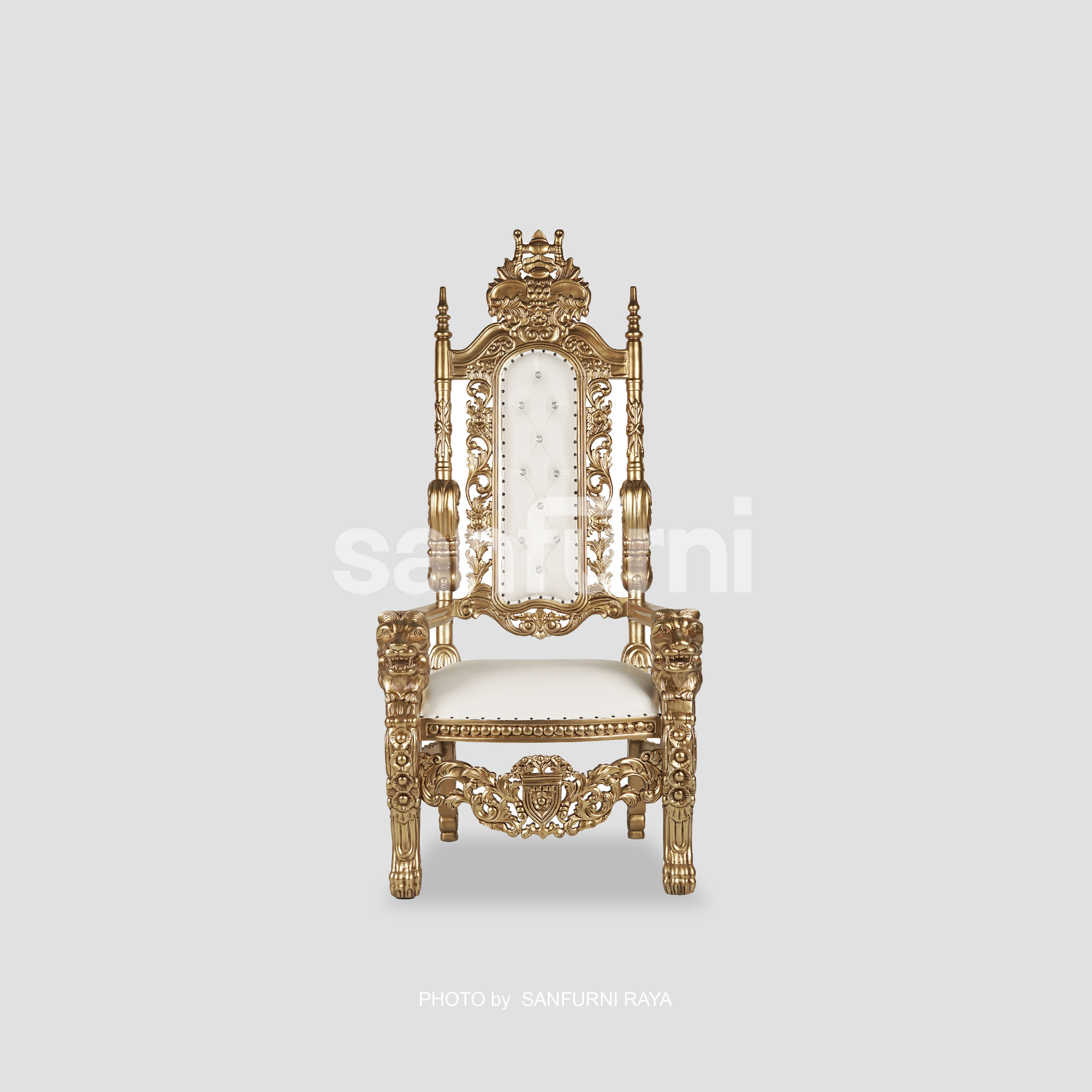 King Throne Chair Mahogany Teak Mindi Oak Sungkai Beech Birch Ash Solid Wood Hot Selling for Rental Wedding Party Luxury