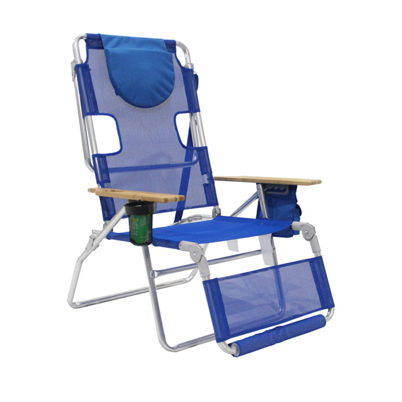 Hot Selling Backpack Beach Chair Folding Beach Lounge Chair With Adjustable Face Hole Removable Pillow 3-in-1 Chair For Tanning