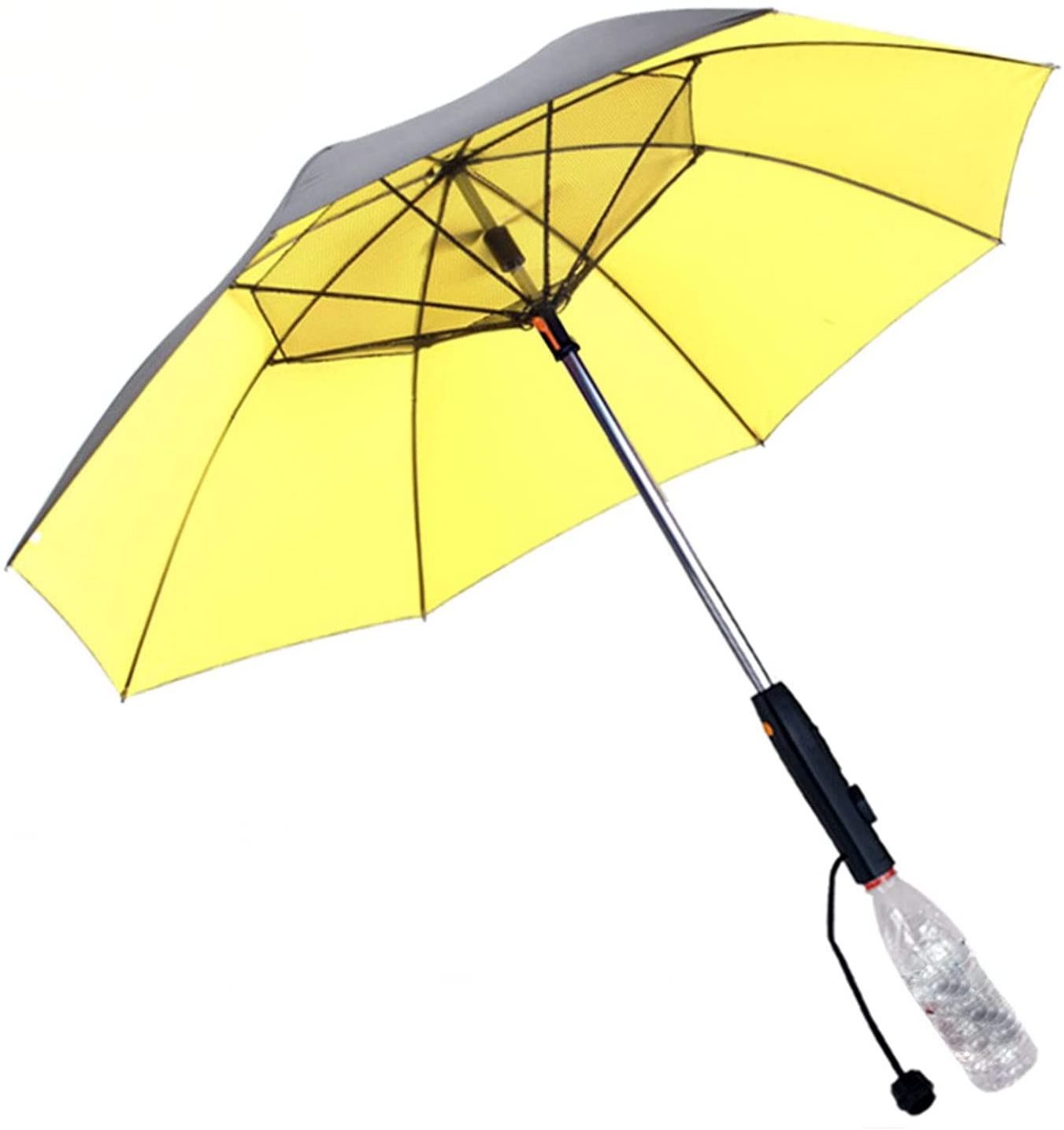 23 Inch Long Handle, Summer Misting Cooling Fan Umbrella Sunny Rainy Waterproof Travel Golf Umbrellas With Fan And Water Spray/