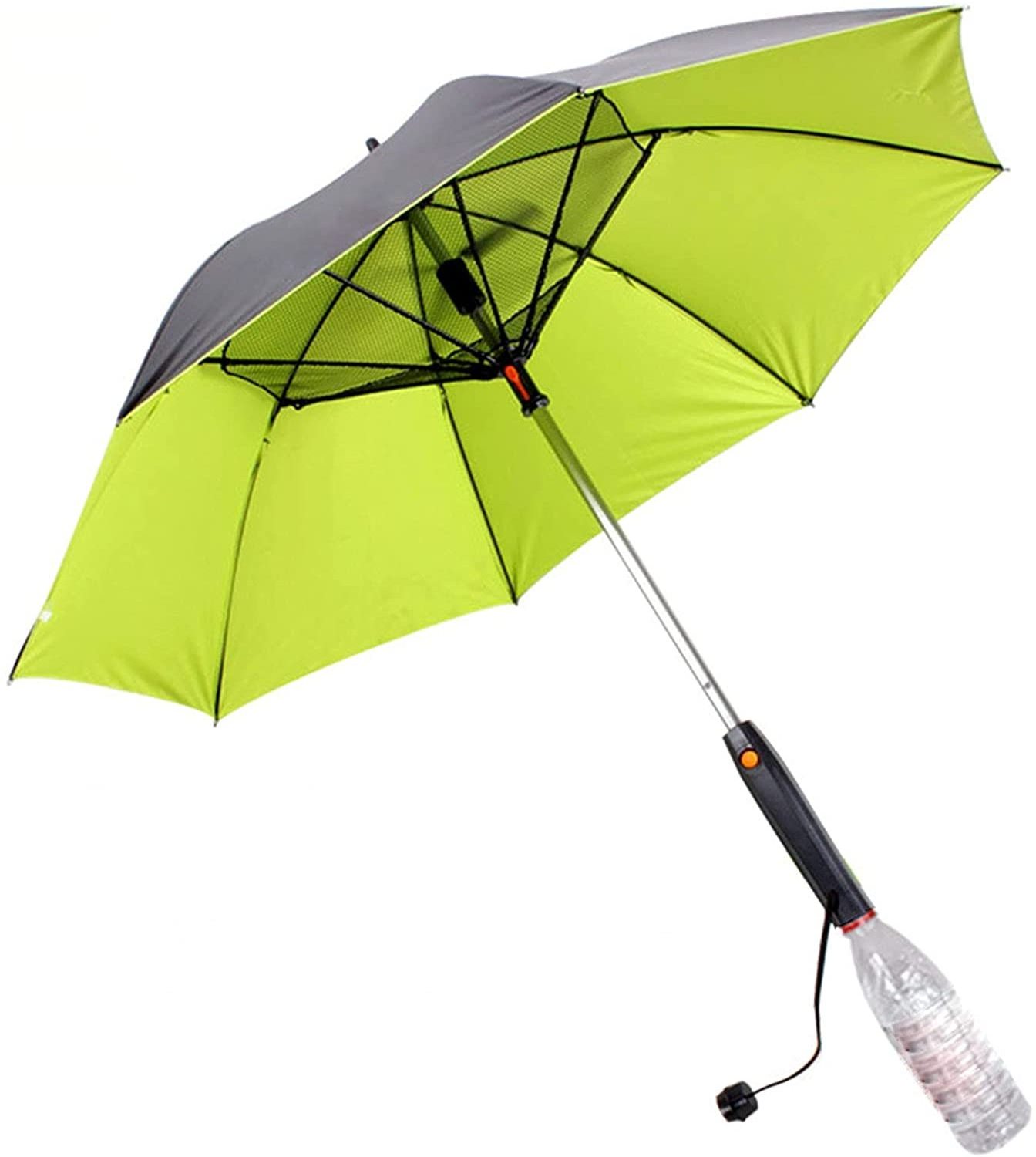 23 Inch Long Handle, Summer Misting Cooling Fan Umbrella Sunny Rainy Waterproof Travel Golf Umbrellas With Fan And Water Spray/