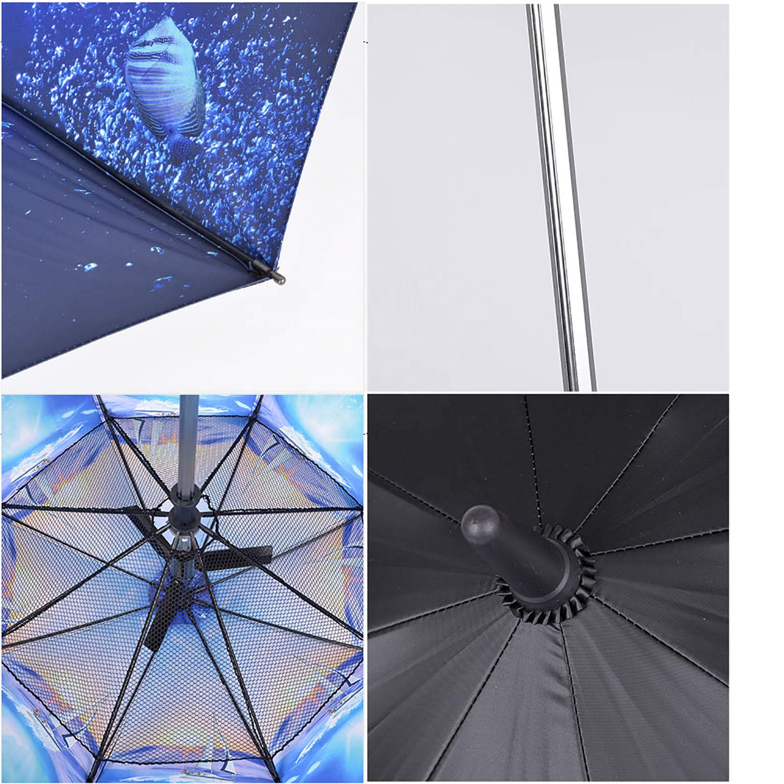 Electric Charger Cooling Misting, UV50 Golf Umbrella with Fan And Water Spray Bottle Multi-Function Sun Rain Straight Umbrella/