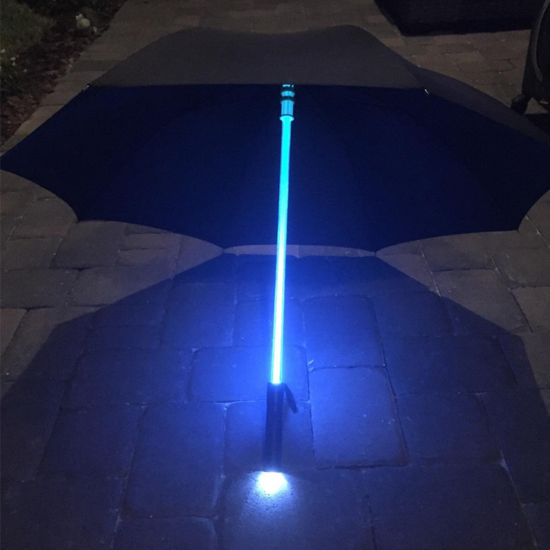 Cheap Custom Portable Led, Light Up Golf Umbrellas with 7 Color LED Light Changing Rain Straight Umbrella Built in Flashlight/