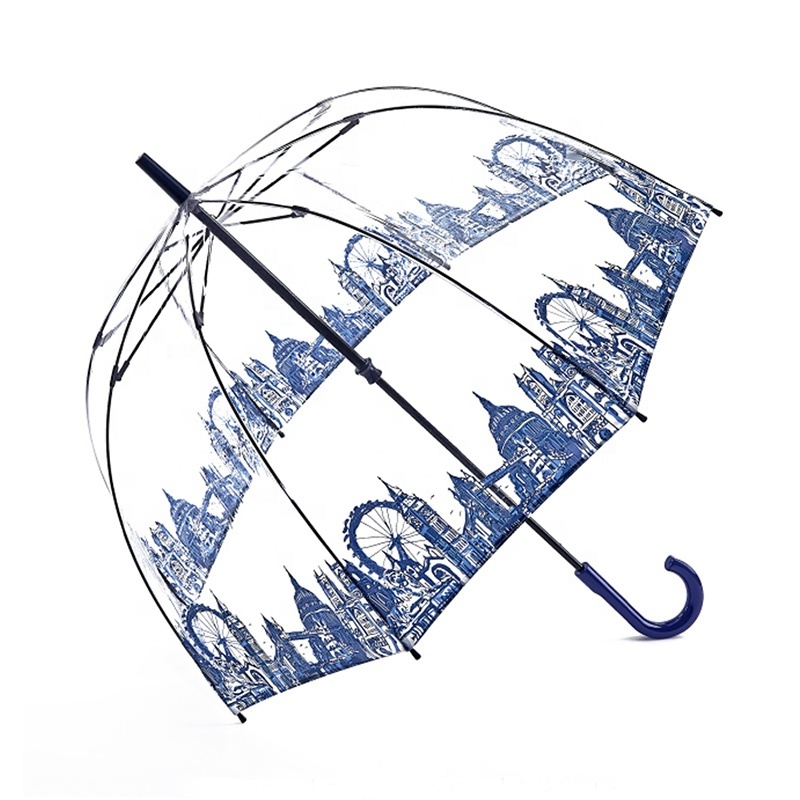 kids Women Windproof Clear, Bubble Umbrellas With Easy Grip Handle Custom OEM Cheap Dome Transparent Umbrella With Logo Printed/