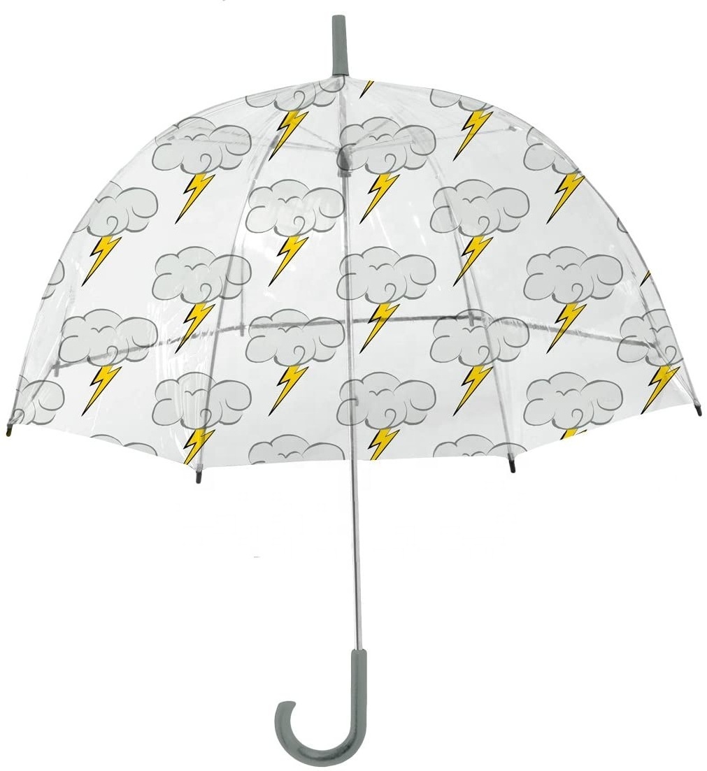 kids Women Windproof Clear, Bubble Umbrellas With Easy Grip Handle Custom OEM Cheap Dome Transparent Umbrella With Logo Printed/