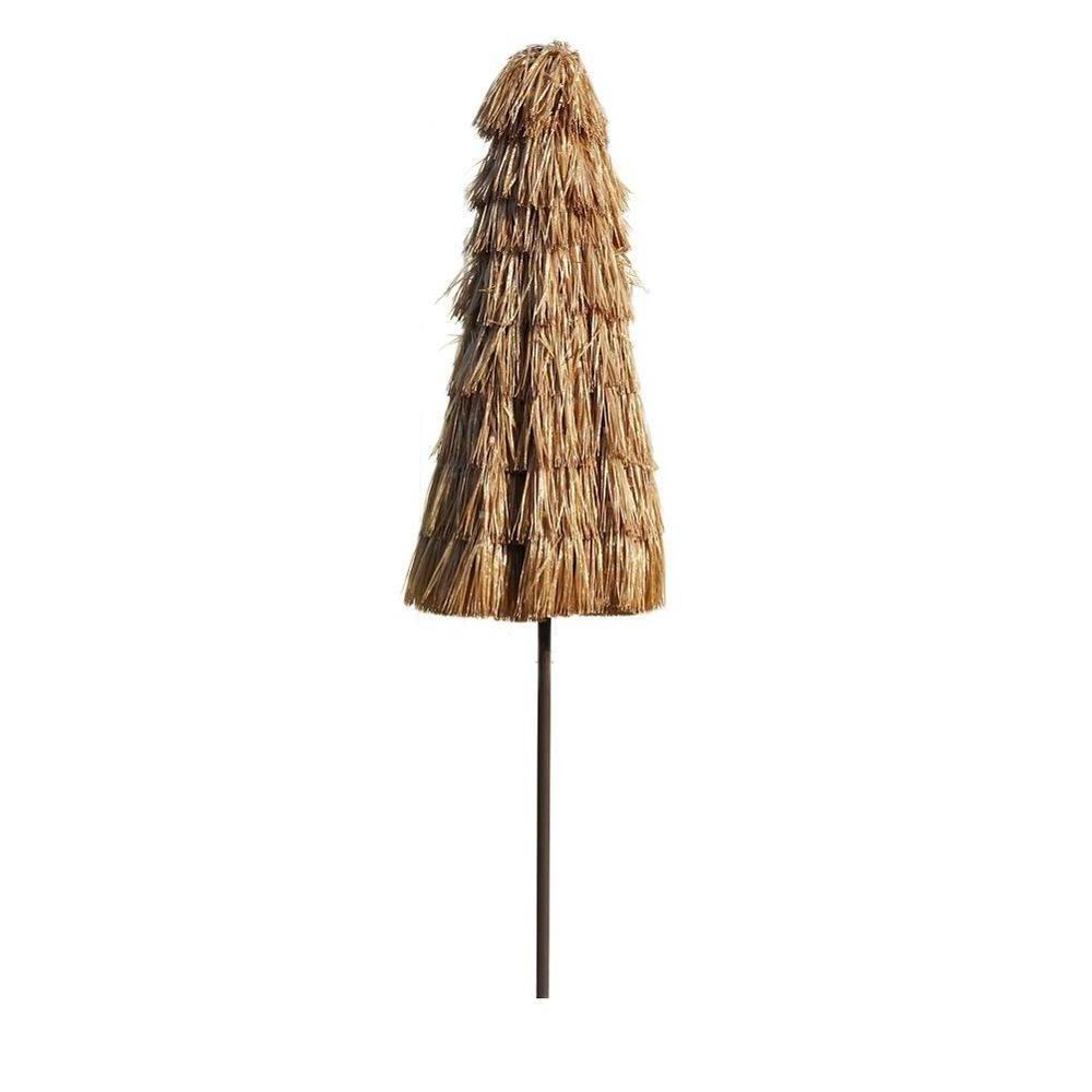 Custom Natural Color Outdoor, Retro Palm Thatch Roof Hawaii Pp Straw Grass Tiki Hula Sun Beach Parasols Thatched Umbrellas /