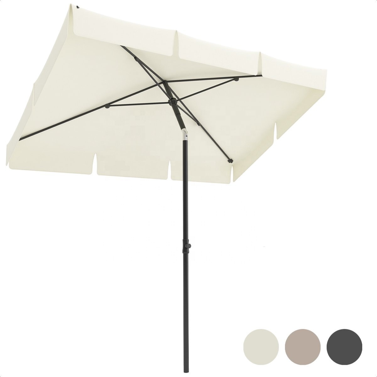 Balcony Adjustable Polyester Aluminium Upf50+ Sunshade Parasols Rectangular Waterproof Patio Umbrellas For Outdoor Garden Beach