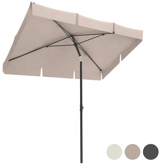 Balcony Adjustable Polyester Aluminium Upf50+ Sunshade Parasols Rectangular Waterproof Patio Umbrellas For Outdoor Garden Beach