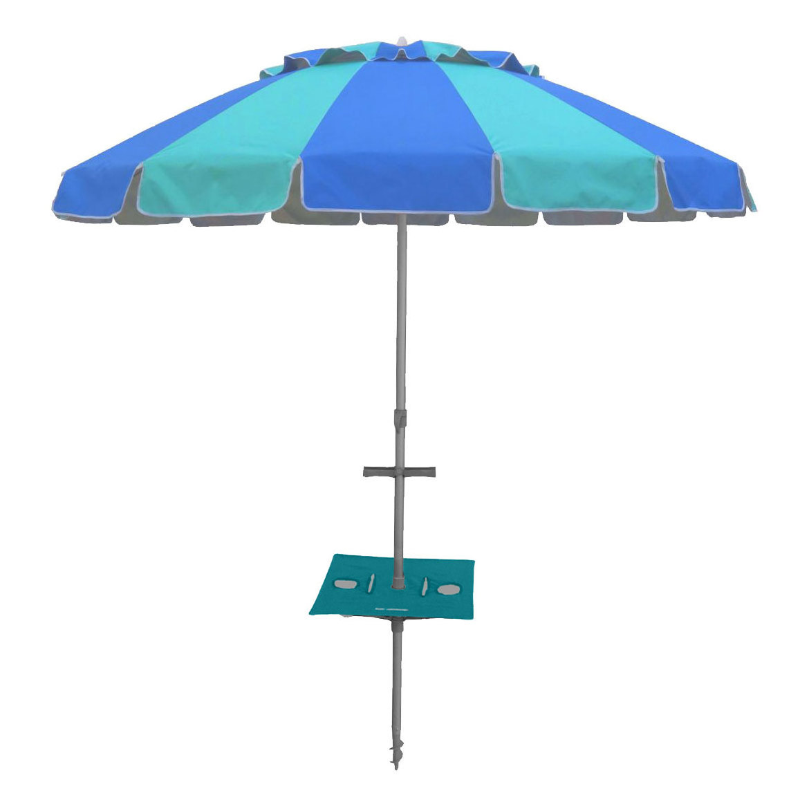 Portable Commercial Steel Beach Umbrella with Table Tray Air Vent Carry Bag Cup Holder UV 50+ Protection Windproof Multicolor