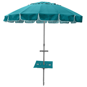 Portable Commercial Steel Beach Umbrella with Table Tray Air Vent Carry Bag Cup Holder UV 50+ Protection Windproof Multicolor