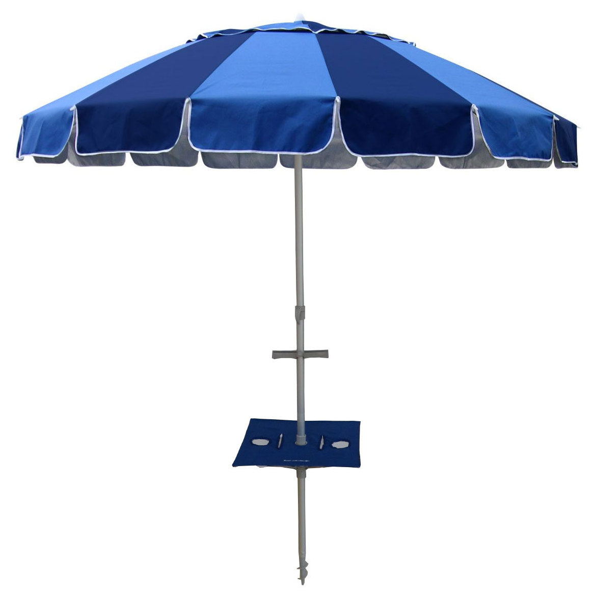 Portable Commercial Steel Beach Umbrella with Table Tray Air Vent Carry Bag Cup Holder UV 50+ Protection Windproof Multicolor