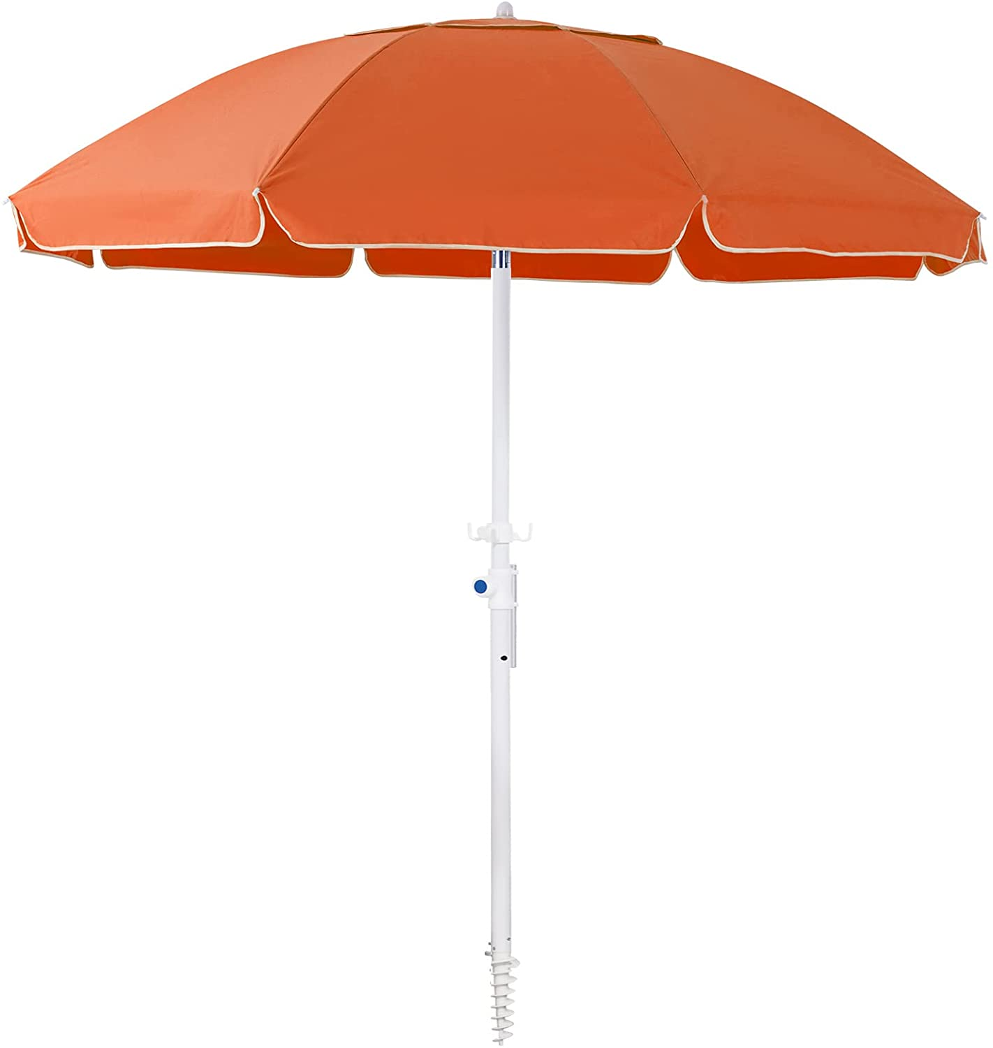 Cheap 6.5FT Beach Umbrella UV 50+ Outdoor Portable Sunshade Parasol with Push Button Tilt Sand Anchor Carry Bag for Patio Garden