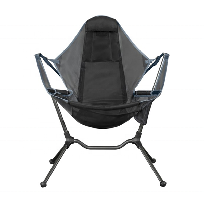 Outdoor Portable Recliner Luxury, Comfortable Padded Aluminum Hammock Swinging Foldable Chair Air-rocking Camping Chairs/